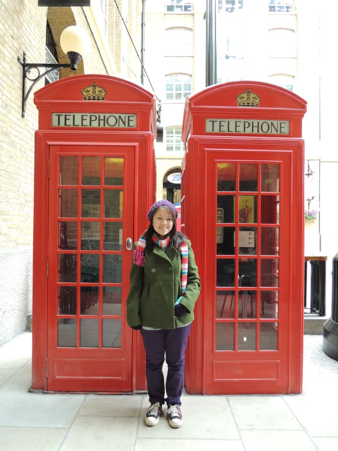 The famous red telephone boxes