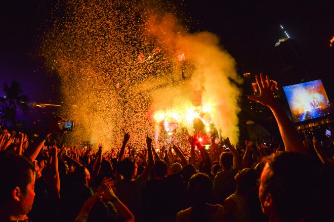I was FINALLY close enough to the stage to get bombarded with the final confetti (Photography credit: TianChad)