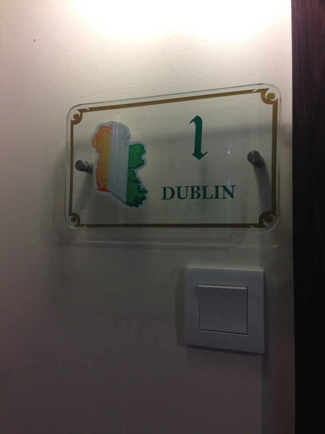 Our room was called Dublin so nice