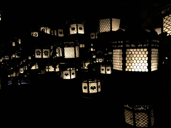 There was this darkened room filled with lit lanterns and it was so beautiful