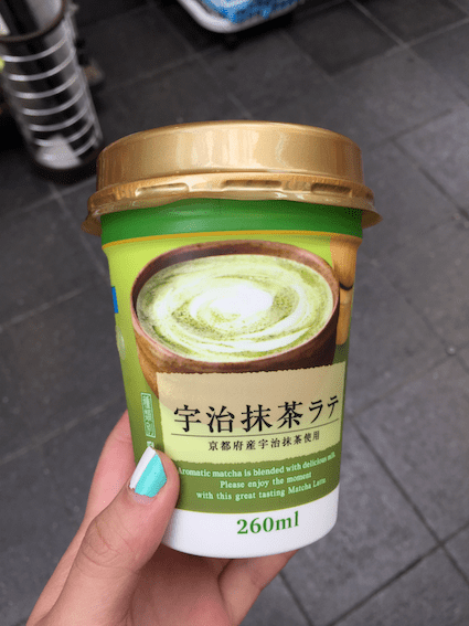 The best 100 yen matcha latte which, if given the chance, I would buy in bulk to bring home
